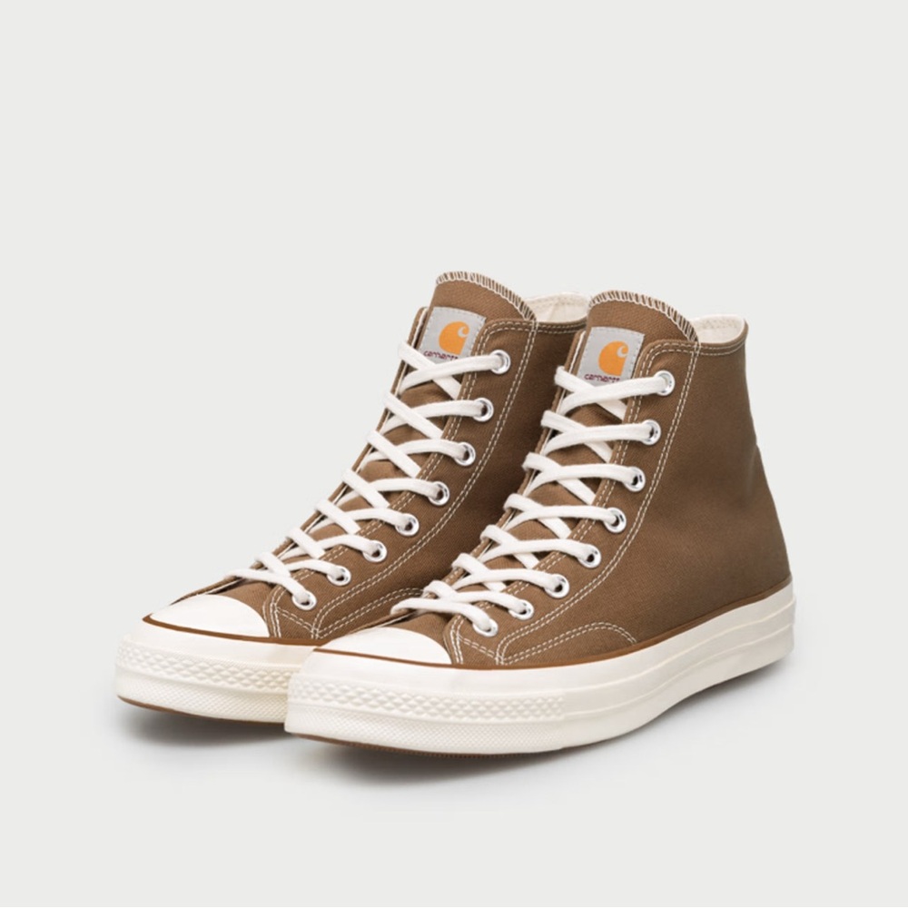 Converse High Top Sneakers in Brown and Cream